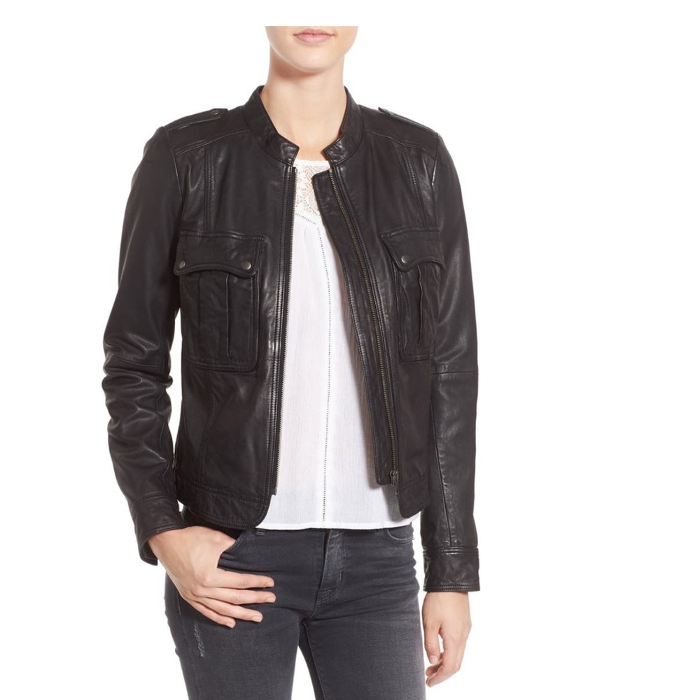 Hinge Patch Pocket Leather Jacket - image 1